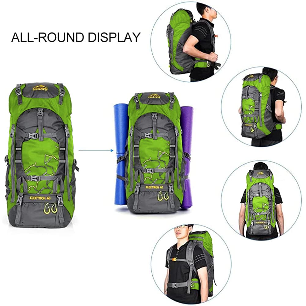NACATIN Hiking Backpack, 60L Large Rucksack for Men Women, Tear and Water-resistant Ideal for Camping Trekking Travel Outdoor
