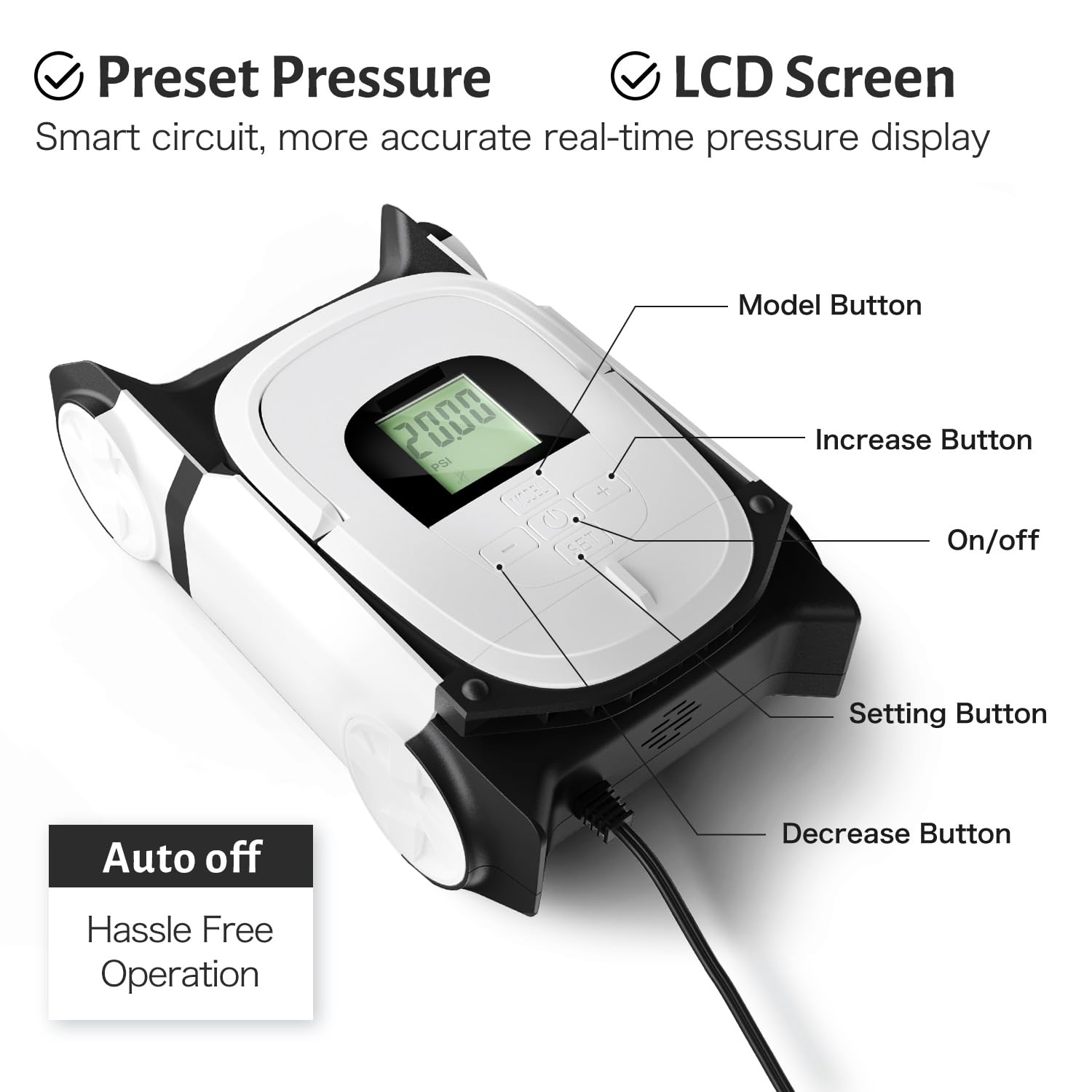 GICLE Paddle Board Pump 22PSI,Sup Pump Electric DC12V,Dual Stage Air Auto-Off,Suitable for Inflation/Deflation Paddle Board,Portable Boat,Water Sport