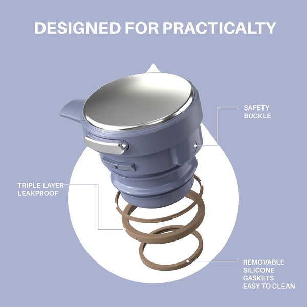 IDEUS Vacuum Insulated Coffee Carafe, 68 oz (2 Liters) Stainless Steel Milk Jug Thermal Tea Pot Hot & Cold Water Beverage Dispenser (Ocean Blue)