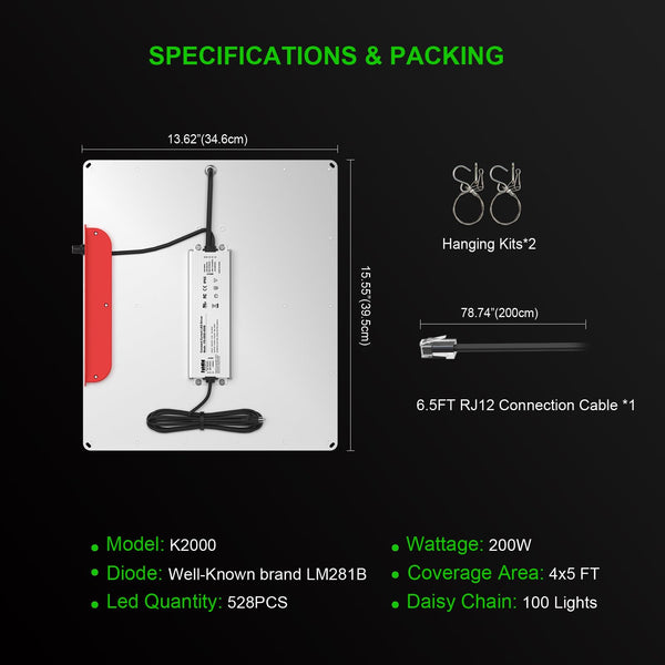 AGLEX K4000 LED Grow Light, 2024 Upgraded Grow Light with Daisy Chain & Dimmable, Full Spectrum Plant Grow Lights for Hydroponic Indoor Plants Seeding Veg Flower Growing Lamps 5X6 FT Grow Tent