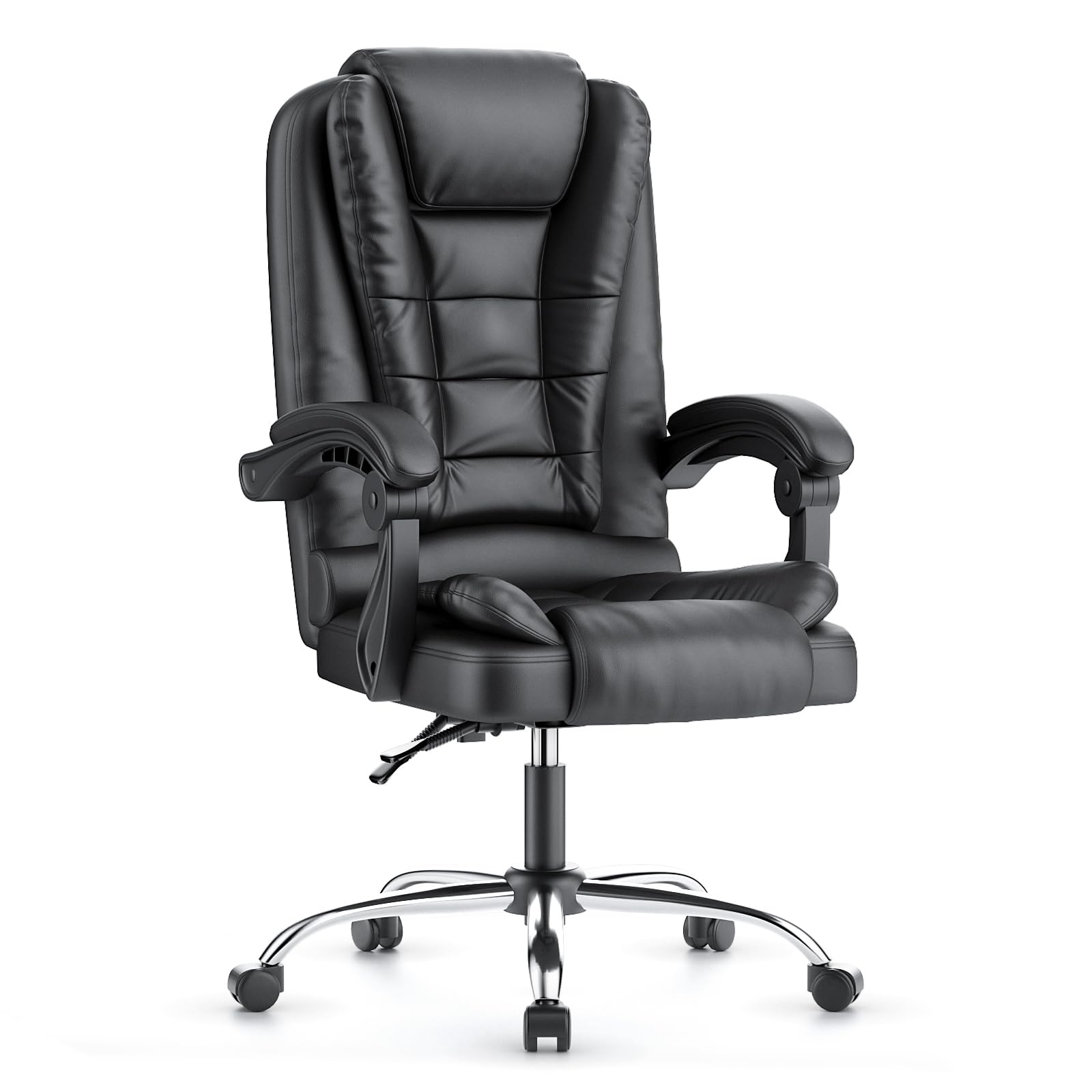 naspaluro Executive Office Chair High Back Desk Chair Ergonomic Recliner Computer Chair Gaming Chair with Tilt Function Heavy Duty for Home Office Working (Grey Fabric)