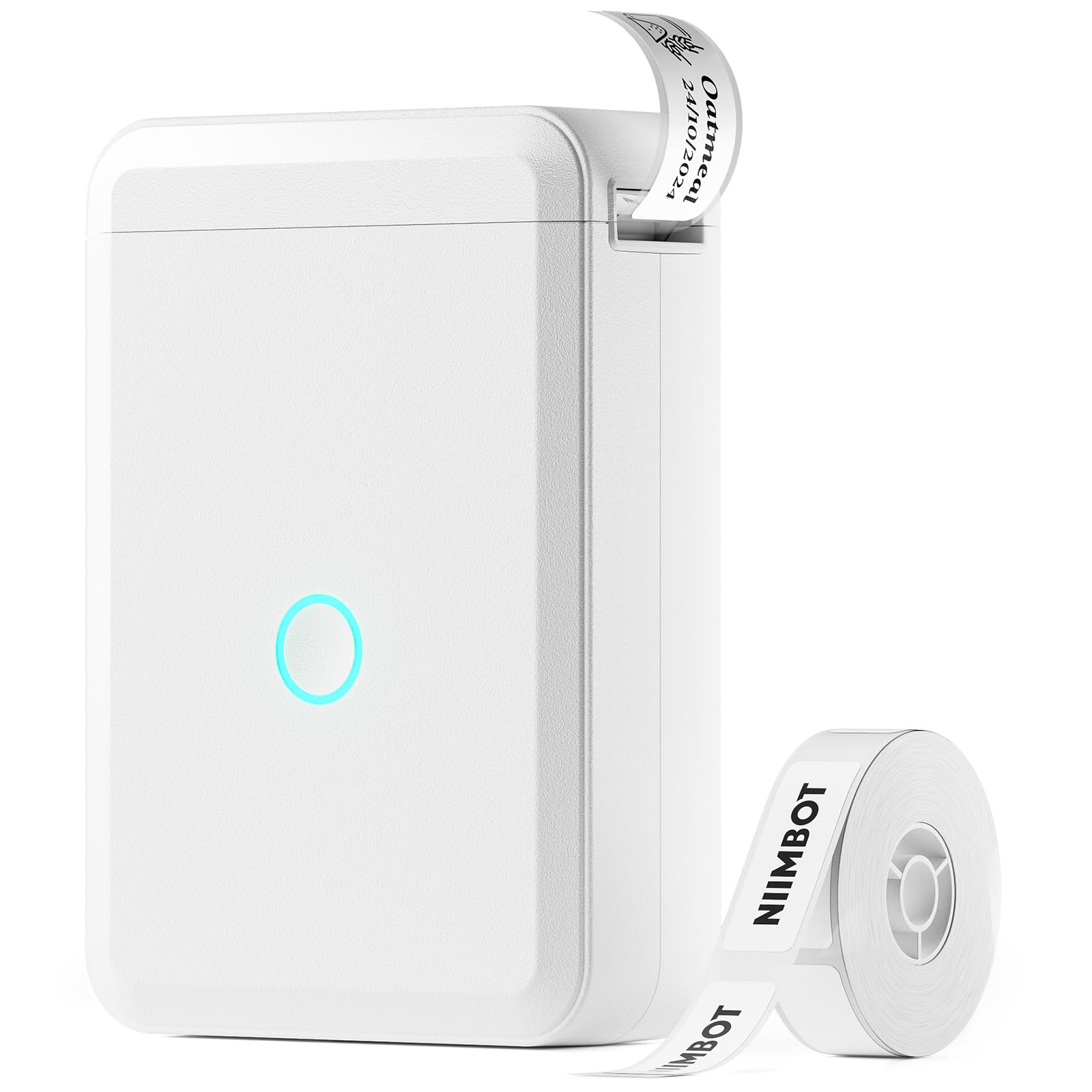 NIIMBOT Label Maker Machine, D110 Upgraded Version Sticker Printer Maker with 1 Roll White Starter Label Paper, Thermal Label Printer for School Office Home Organization