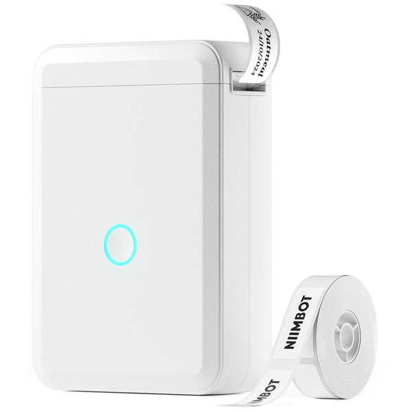 NIIMBOT Label Maker Machine, D110 Upgraded Version Sticker Printer Maker with 1 Roll White Starter Label Paper, Thermal Label Printer for School Office Home Organization