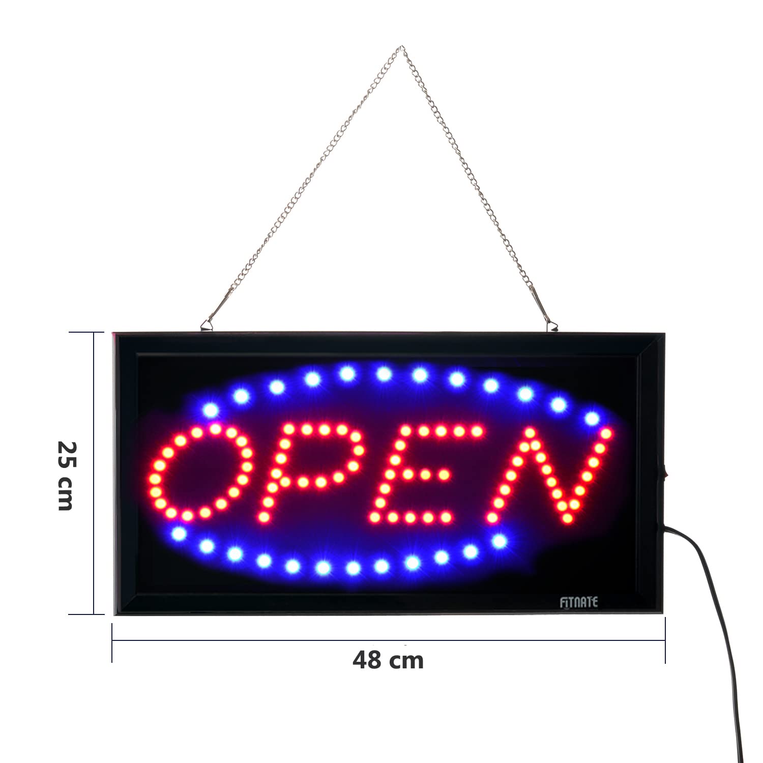 FITNATE LED Open Sign, 19x10 inch (48x25cm) 2 Modes Flashing & Steady Light, Open Sign for Business Advertisement Board Electric Display Board for