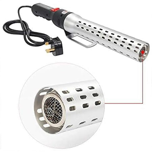 ipalmay Fast Electric Fire Starter,Lump Charcoal Starter,Barbeque & Stove Lighter, 2000W Rapid Heating Air Ignites Charcoal in 60 Seconds,Silver White