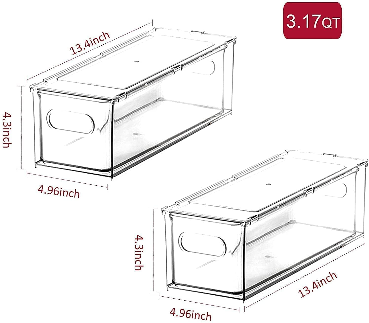Abiudeng Fridge Organizer Kitchen Storage Organisation Cupboard Organiser with Pullout Drawer Stackable Fridge Drawer Organizer Set with Handle BPA