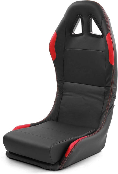 TZ x1 Universal Folding Bucket Sports Seat Black & Red Vinyl Car Racing Simulator Sim