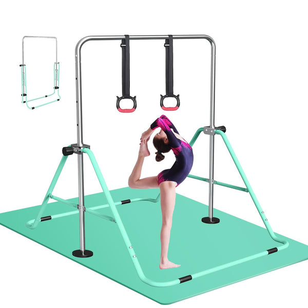 FBSPORT Gymnastics Bar, Folding Horizontal Bar Gymnastics Equipment for Kids Home Training, Expandable Gymnastics Training Bar Junior with Adjustable Height for Girls Boys