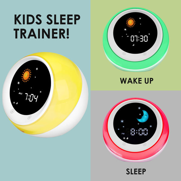 ICODE Time to Wake Alarm Clock for Kids, Children's Sleep Trainer, Kids Wake Up Light, Sleep Sound Machine