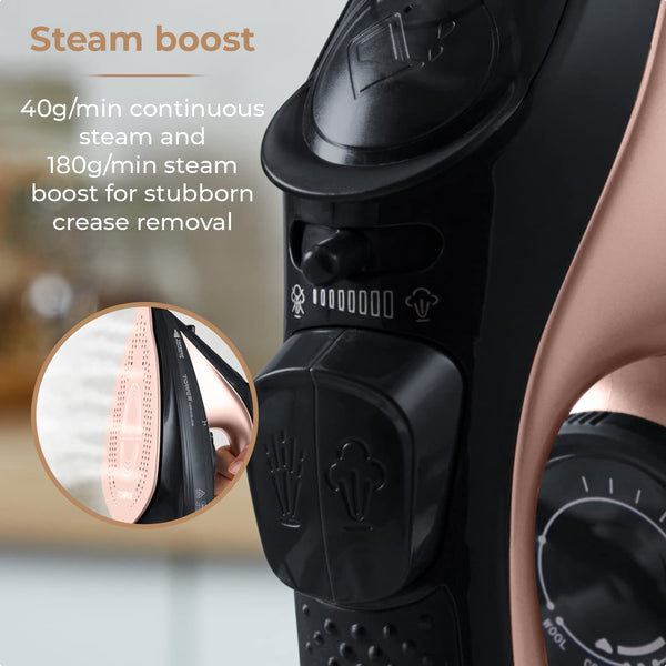 Tower T22008 CeraGlide Cordless Steam Iron with Ceramic Soleplate and Variable Steam Function, 2400 W, Purple