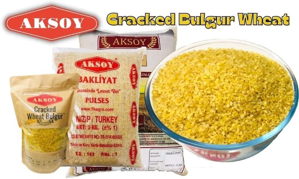Aksoy Cracked Wheat Coarse Bulgur 25kg | Natural, Whole Grain, and Nutritious Bulgur, Perfect for Cooking, Soups, and Pilafs with Exceptional Taste and Texture!
