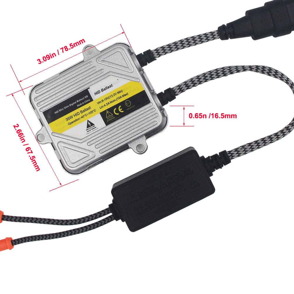 HSUN HID Conversion Kit,With Reliable Ballast Fit Car Factory Headlight,6000K Xenon White (H1)