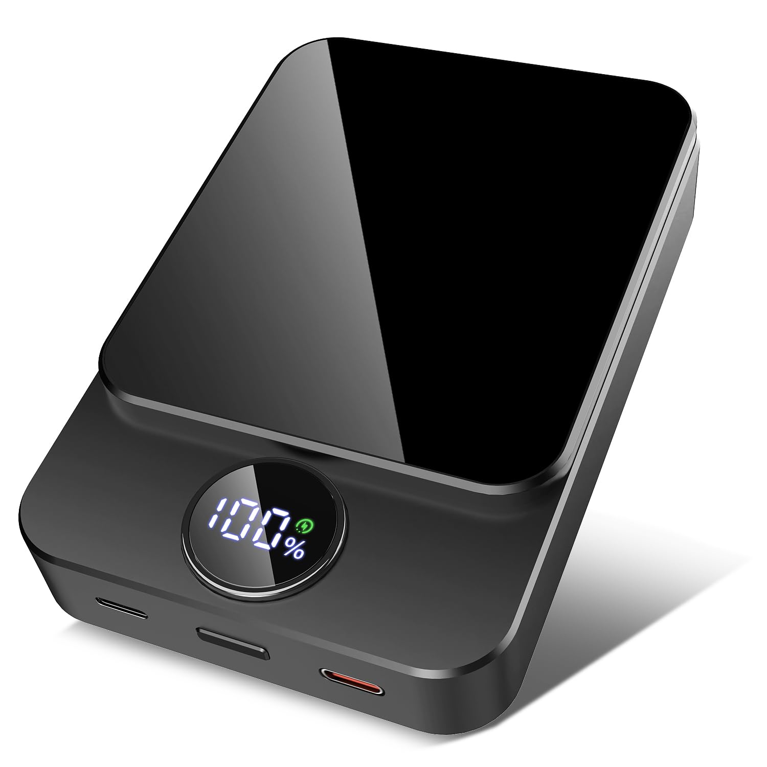 Magnetic Power Bank 10000mAh，20W Fast Charging Portable Charger, Wireless Power Bank with LED Display, Small USB-C Battery Pack with Mag-safe for iPhone 16/15 Plus/Pro/Max,14/13/12 Series,Black