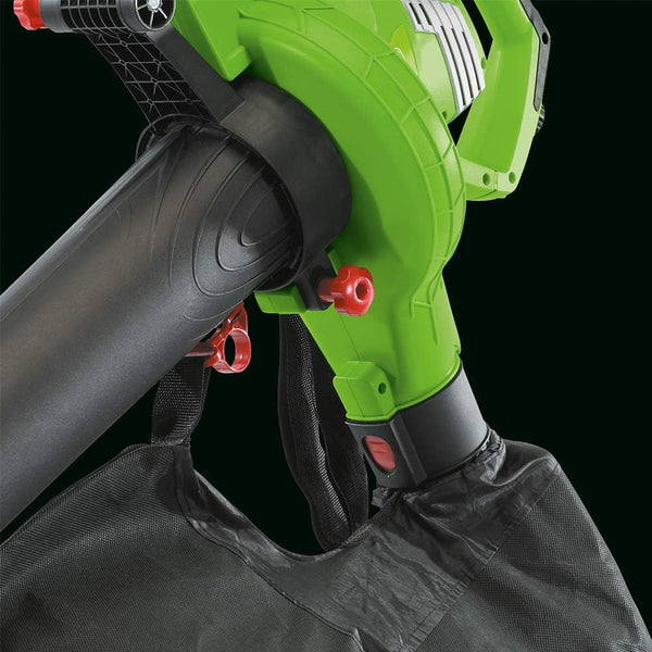 Draper 3-in-1 3200W Electric Leaf Blower 230V | 45L Collection Bag Garden Vacuum Cleaner | 15:01 Mulcher/Shredder | 260km/h Air Speed Blower | Variable Speed Gardening Tool | 10m Cable | 93165