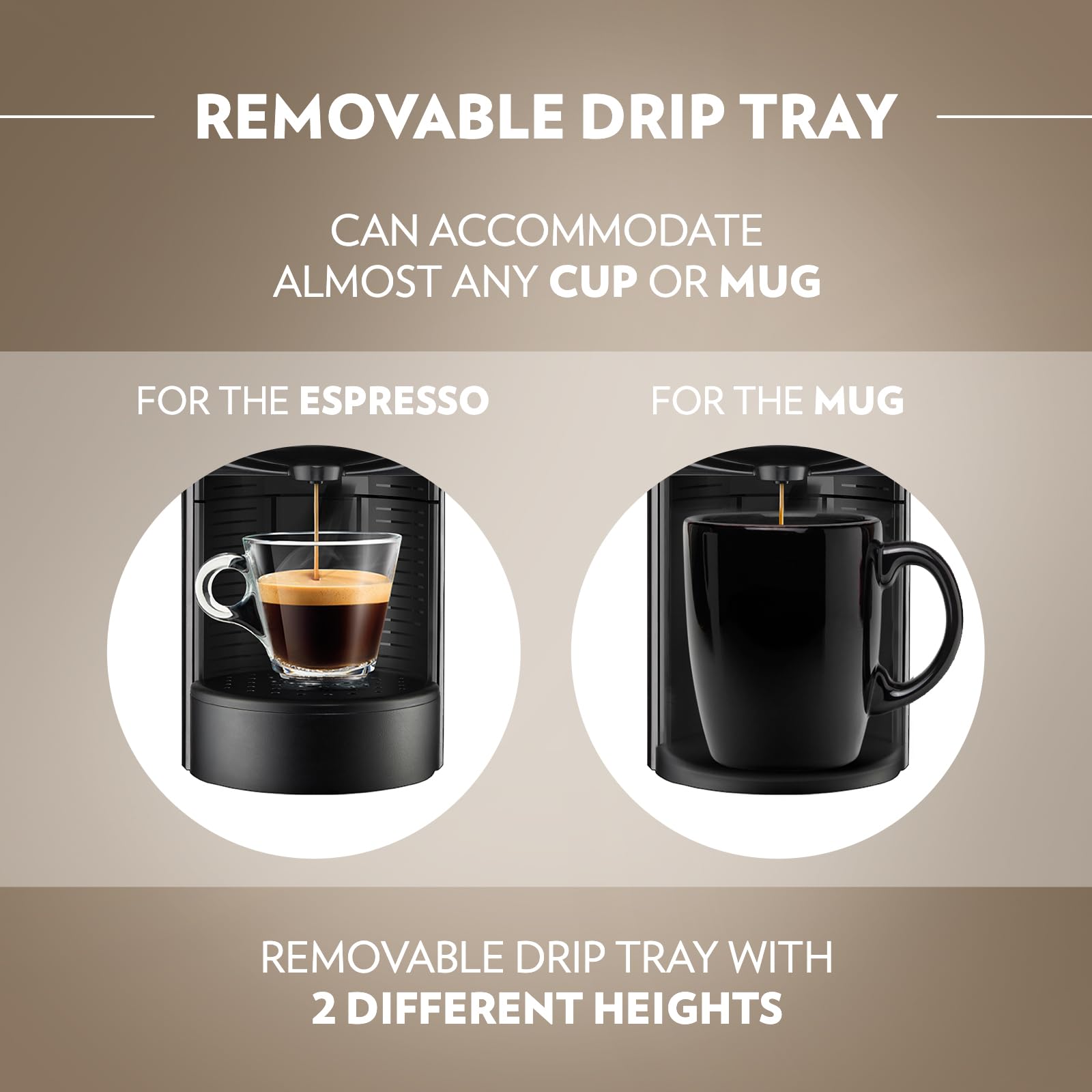 Lavazza, A Modo Mio Jolie EVO, Coffee Capsule Machine, Made from 36% Recycled Plastic, Compatible with A Modo Mio Pods, with Removable Cup Rest,