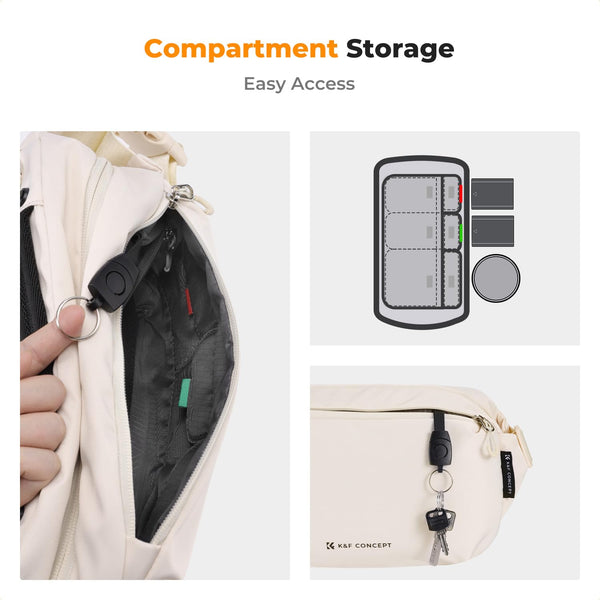 K&F Concept Camera Sling Bag, Camera Bag for DSLR and Lenses, Single Shoulder Camera Case Crossbody Bag with Tripod Holder for SLR Canon Sony Nikon Drone