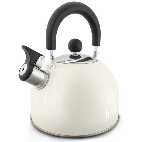 Trail 2L Whistling Camping Kettle, Polished Stainless Steel, Durable & Lightweight, Easy Pour Spout, Folding Heat Resistant Handle, Fast Boil Travel Kettle, Outdoor Fishing Hiking, 15cm x 18cm, 0.42kg