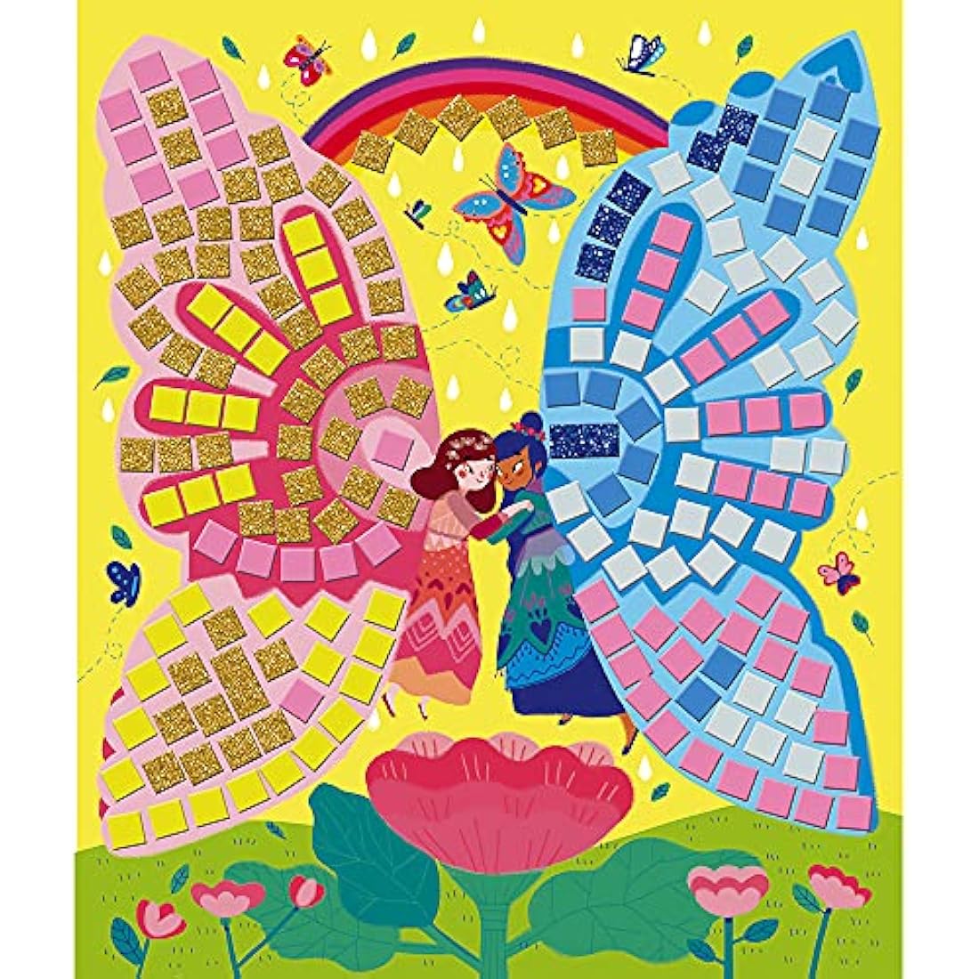 Janod - Fairies Foam Mosaics Box - Les Ateliers du Calme - Creative Leisure Kit for Children - Fine Motor Skills and Concentration Learning - from 5 Years, J07960