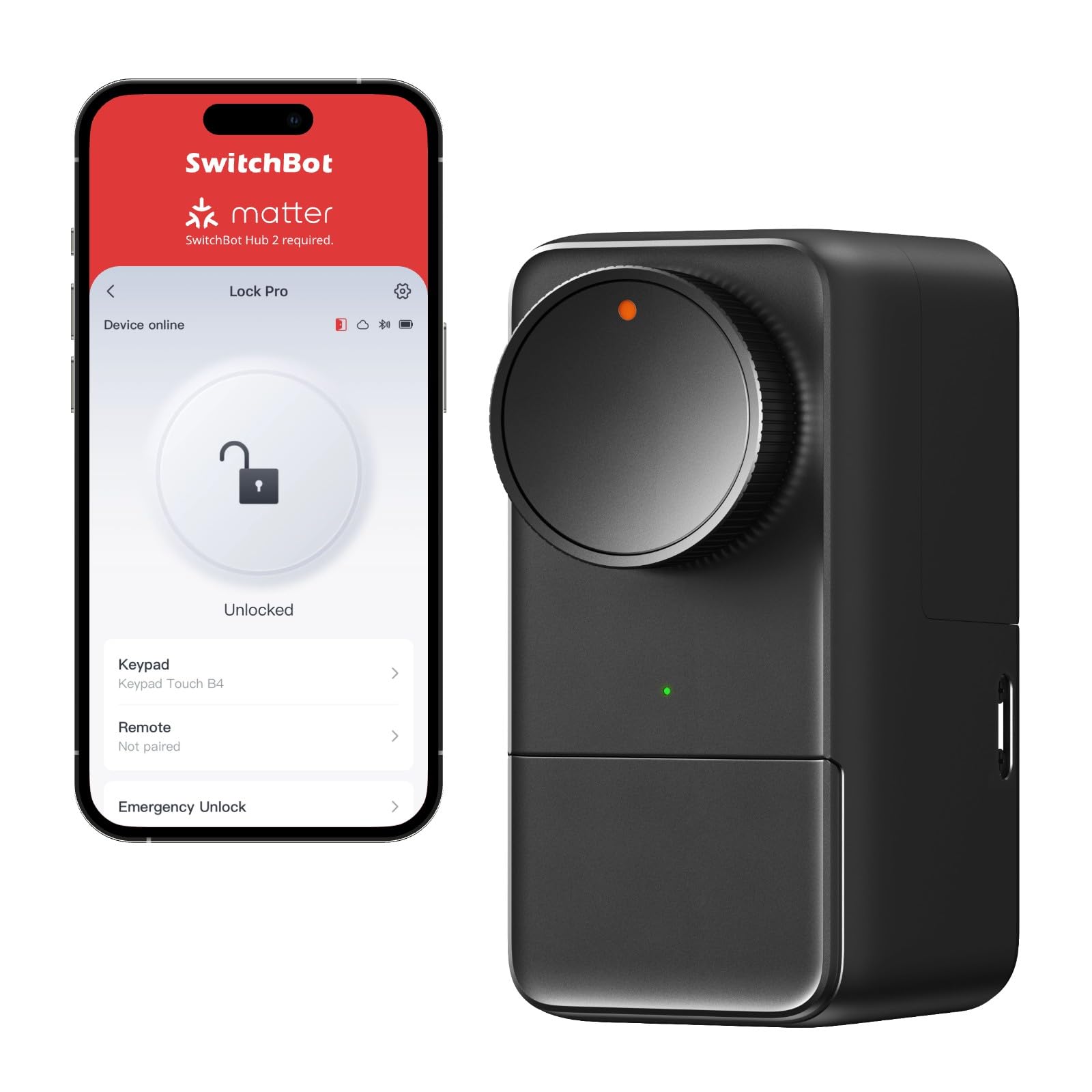 SwitchBot WiFi Smart Lock Pro with Touchscreen Keypad, Fingerprint Door Lock, Smart Door Lock, Fits Your Existing Euro Profile Cylinder, IP65 Weatherproof, Supports Matter, Alexa, Google, IFTTT