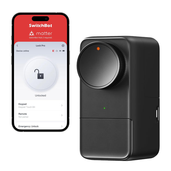 SwitchBot WiFi Smart Lock Pro with Touchscreen Keypad, Fingerprint Door Lock, Smart Door Lock, Fits Your Existing Euro Profile Cylinder, IP65 Weatherproof, Supports Matter, Alexa, Google, IFTTT