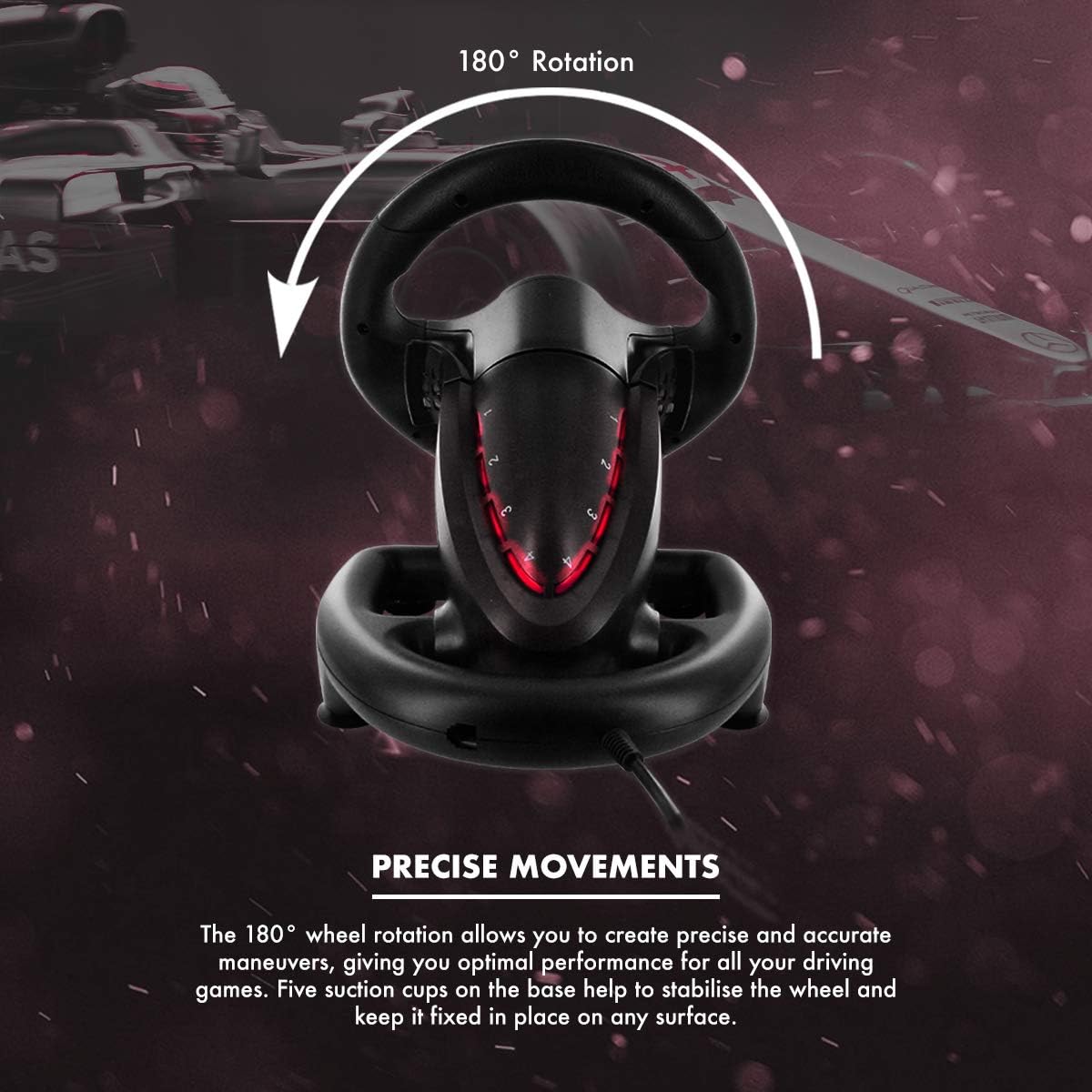 Numskull Next-Gen Pro Racing Wheel with Pedals and Shifter - Compatible with Xbox Series X|S, Xbox One, PS4, Nintendo Switch and PC - Realistic Steering Wheel Controller Accessory