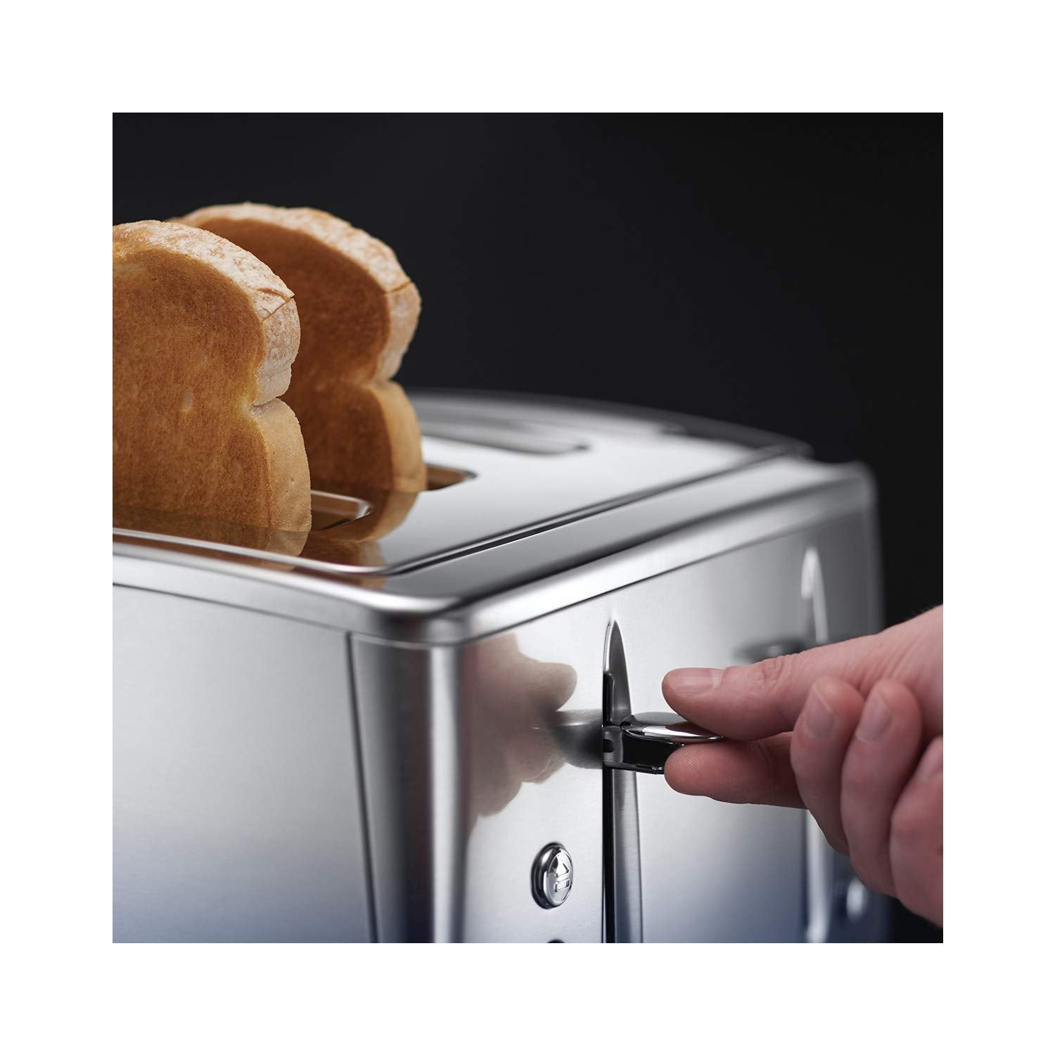 Russell Hobbs 4 Slice Eclipse Toaster with faster toasting technology (Independent slots, Lift & look, 6 Browning levels, Frozen/Cancel/Reheat with
