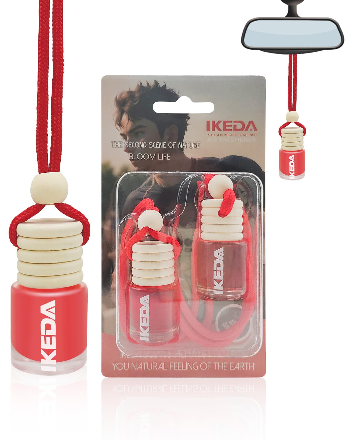 Ikeda scents Ikeda Car Air Fresheners | Automotive Hanging Pendant | Auto Perfume Diffuser with Real Oil | Strong and Long Last Fragrance | Fresh Smell Cover Odours | Car Accessories for Men Women