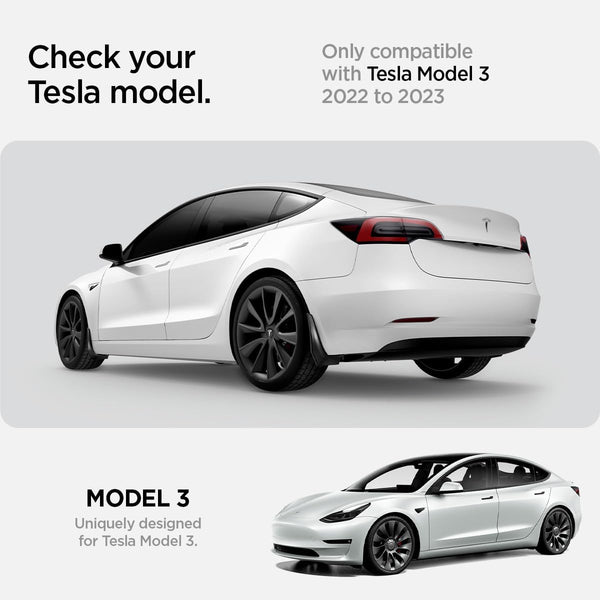 Spigen Tesla Model 3 WeatherBloc Mud Flaps Splash Guards, All-in-One [Paint Protection Film(3M PPF) and Installation kit], No Need to Drill Holes, Designed for Tesla Model 3 2021-2023 Accessories