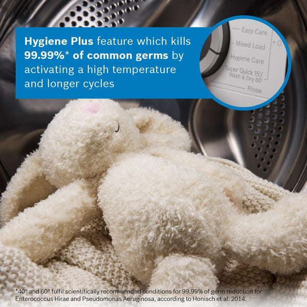 Bosch WGG24400GB Series 6, Free-Standing Washing Machine, Front Loader, A Rated, 1400 rpm, Iron Assist, Speed Programme, 9 kg, White