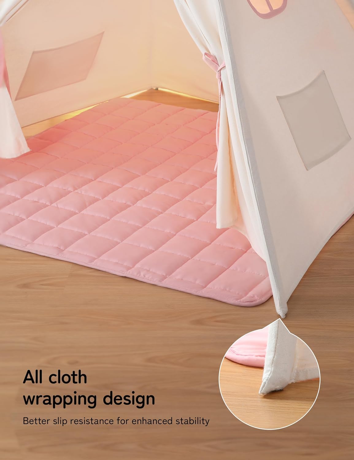 besrey Kids Play Tent Playhouse for Indoor & Outdoor – Spacious Design with Windows, Christmas Tree Flag & Lights Included