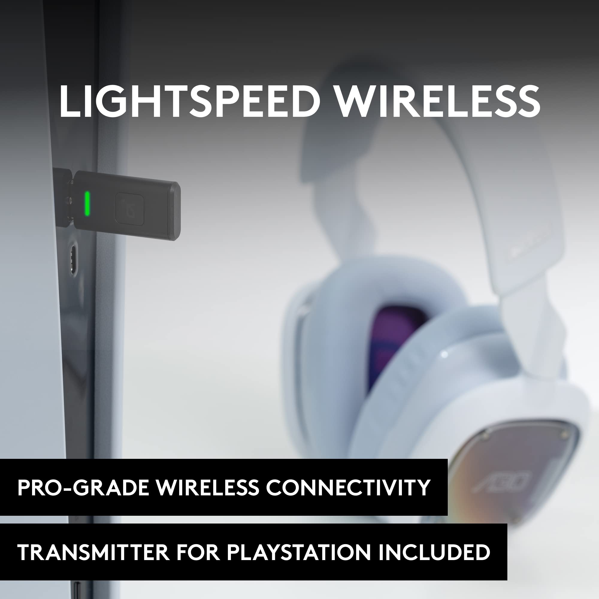 Logitech G Astro A30 LIGHTSPEED Wireless Gaming Headset, Bluetooth enabled, Dolby Atmos, Detachable Boom, 27h battery, USBC charging, for PS5, PS4, Xbox, Nintendo Switch, PC, Android - White