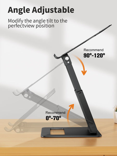 Adjustable Height Laptop Stand for Desk, Ergonomic Sit-Stand Computer Riser for Good Posture, Aluminum, Protecting Spine, Compatible With MacBook Pro,