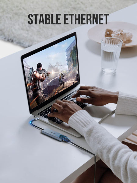 Lemorele 6-in-1 USB C Hub with 4K HDMI, Ethernet, 2 USB Ports, 100W PD Charging for MacBook Pro/Air M1, iPad Pro M1, Switch, Chromecast, PS4