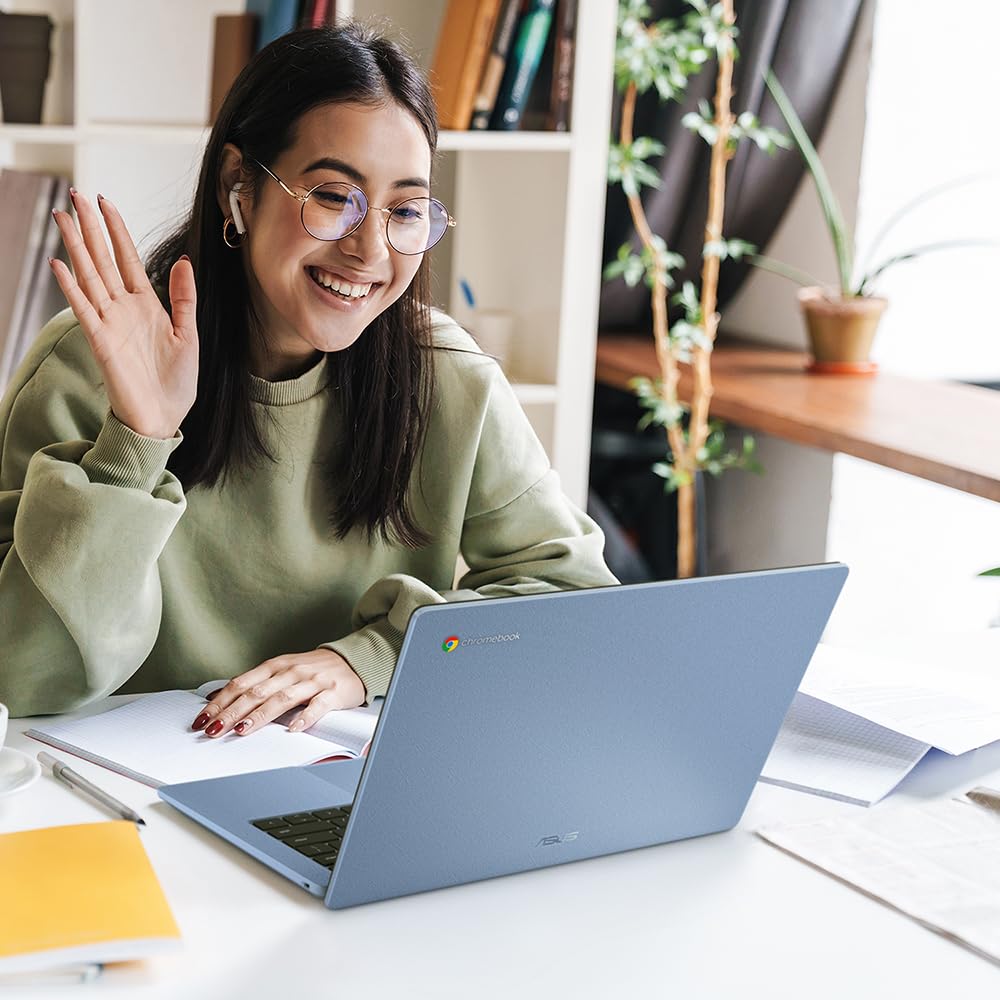 ASUS Chromebook 14 ‎CX1405CTA Laptop | 14.0" Full HD Screen | Intel Celeron N50 Processor | 4GB RAM | 64GB eMMC Storage | Google Chrome OS | Fabric Blue | Amazon Exclusive