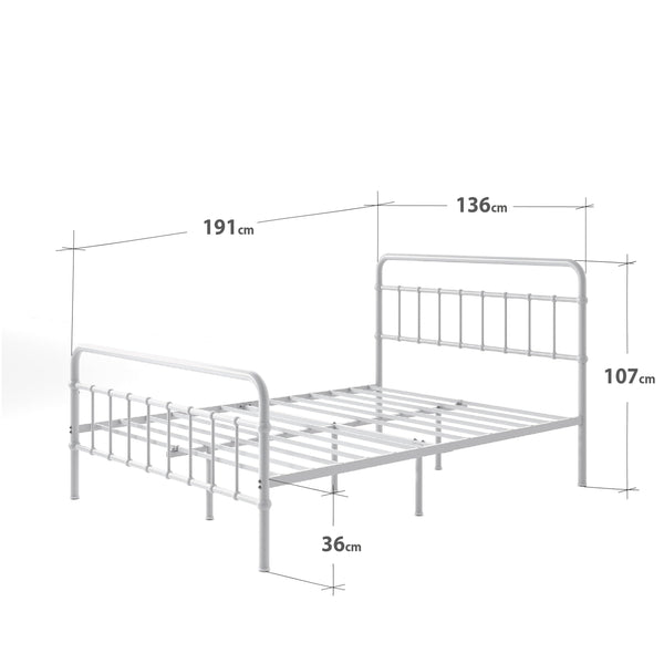 ZINUS Florence 3ft Single Bed Frame 90x190cm, Metal Platform Bed with Headboard and Footboard, Strong Steel Slat Support, Large Storage Space, Easy Assembly, Black