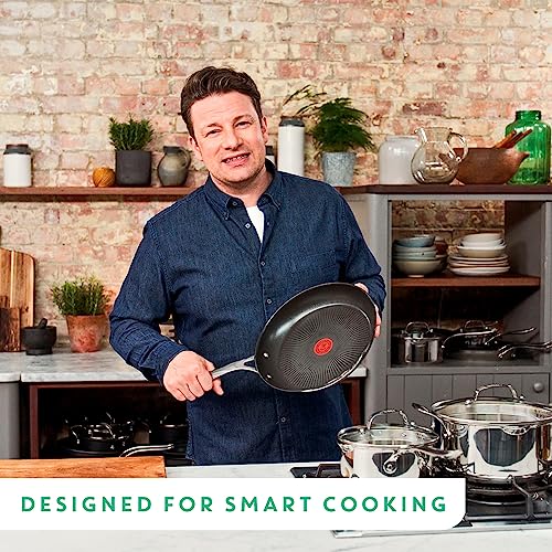 Jamie Oliver by Tefal Cook's Direct, Stainless Steel, Non-Stick Frying Pan 28 cm, Induction Compatible, 10-Year Guarantee, Oven Safe