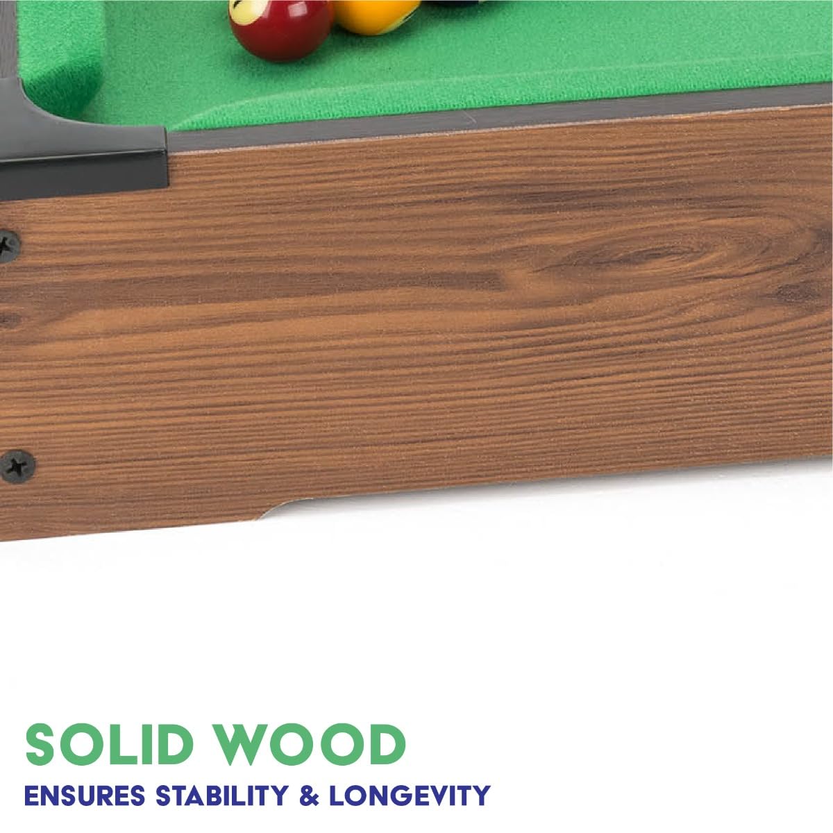 Power Play | Pool Table Game, Portable Wooden Classic Games Table, Indoor Outdoor Game for Kids and Adults, Brown 25inch