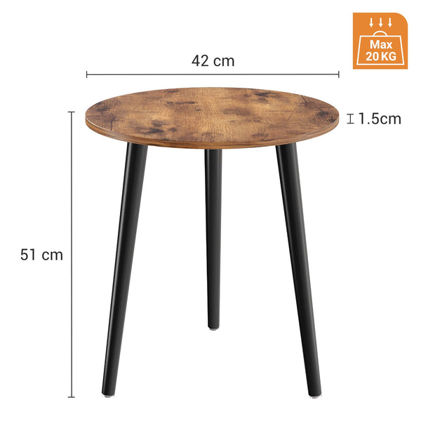 APICIZON Round Side Table, Small Coffee Table End Table for Living room, Bedroom, Small Space, Wooden Bedside Table, Easy Assemble, 42(D) x 51(H) cm,