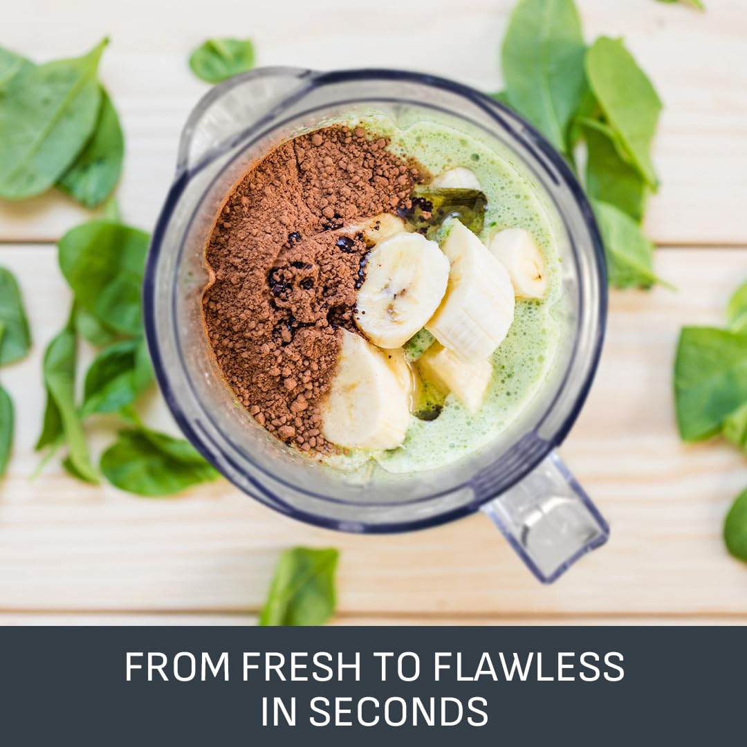 Tefal Blendforce II Blender, 2L Plastic Jug, 1.25L Effective Capacity, 600W, 4 Removable Stainless Steel Blades, Smoothie, Ice Crush, 2 Speeds + Pulse, Kitchen Shakes Maker, Black, BL420840