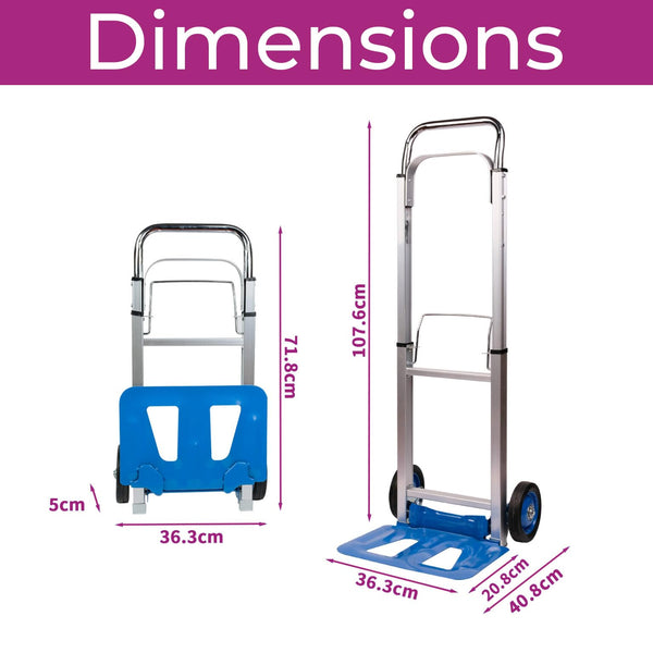 Neo Heavy Duty Aluminium Folding Sack Platform Trolley Hand Truck Barrow Wheels (150 kg)