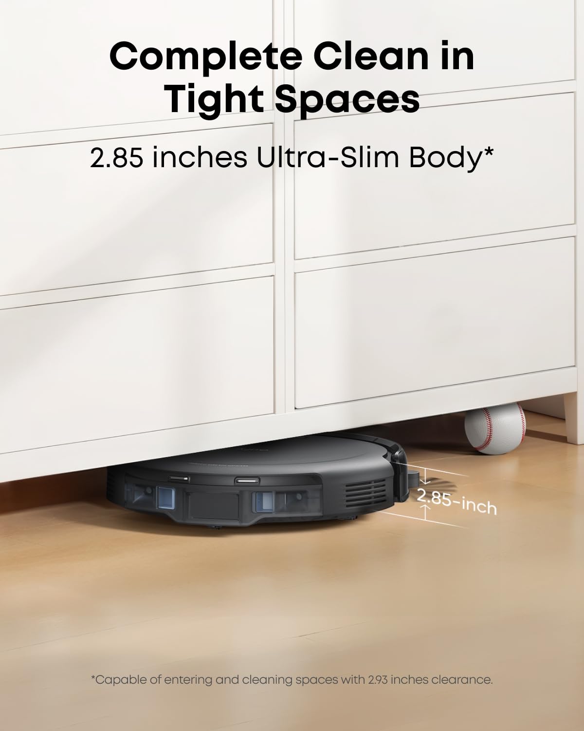 eufy Robot Vacuum C10 with Self Empty Station, 4,000Pa, 2.85-Inch Ultra-Slim Body, Up to 60 Days of Hands Free Cleaning,Carpet Cleaning, Edge Expansion Brush, Quiet, Point Laser Navigation