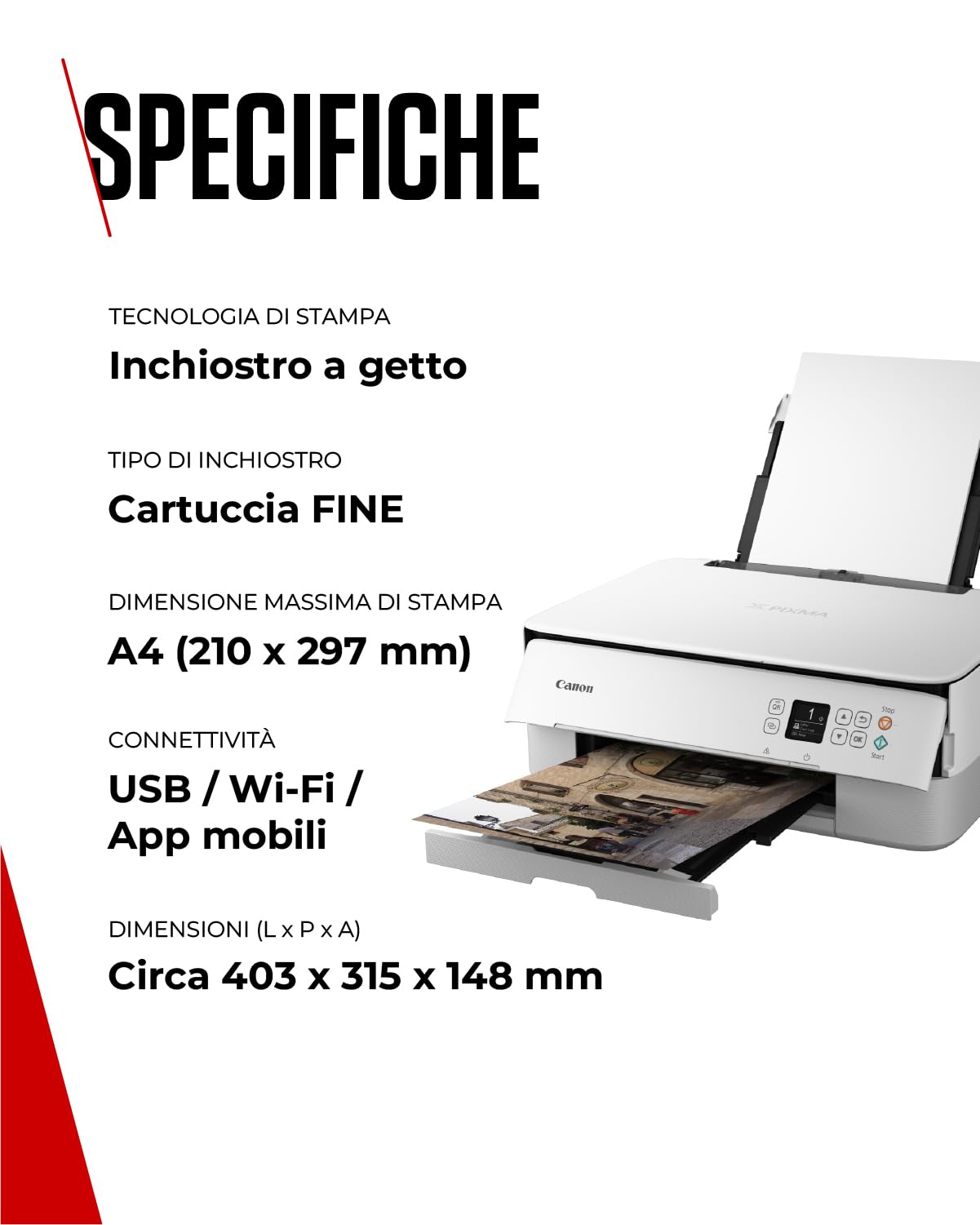 Canon PIXMA TS5350i Wireless Colour 3-in-One Inkjet Printer, Photo Paper Bundle (Black) - Compatible with PIXMA Print Plan; includes PP-201 Glossy II Photo Paper Plus, 20 sheets