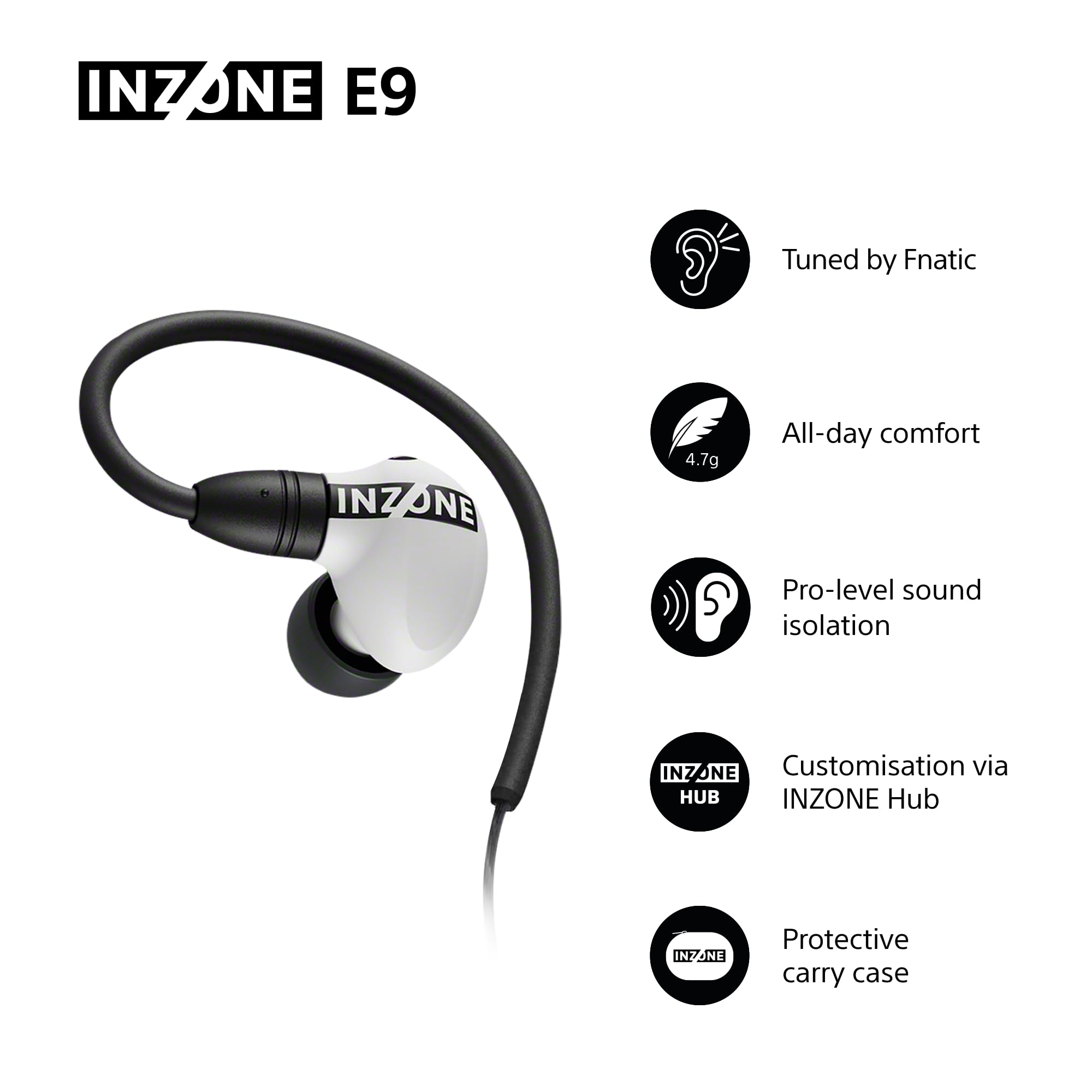 Sony INZONE H3 Wired Gaming Headset – PC/PS5, 360 Spatial Sound for Gaming, Lightweight 299g Design, Flip-to-Mute Boom Microphone, USB Audio Box for Custom EQ – Black