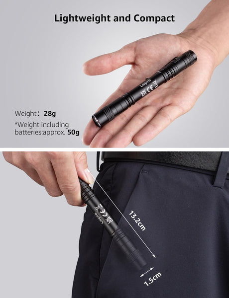 Lepro UV Torch Light, 365nm Ultraviolet Flashlight, Lightweight Pen Torch with Clip, High UV Purity, Small Ultraviolet Light, Blacklight Detector for Pet Urine, Stain, Bed Bugs, and More, 2 Packs