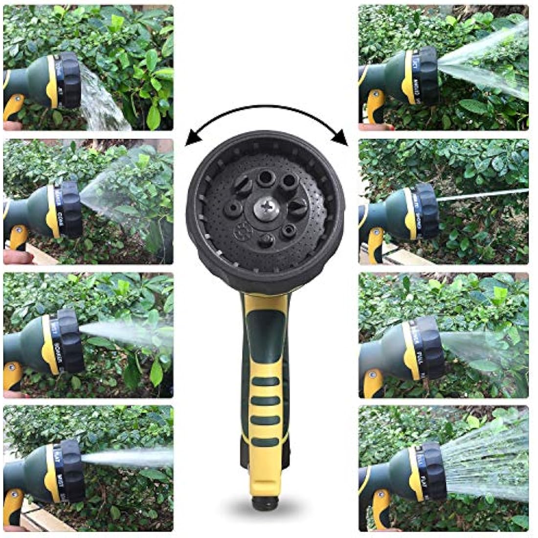 NGreen Expandable Garden Hose Pipe - Strength Durable Fabric and 12-Layer Latex Inner Tube, Lightweight Easy Storage Kink Free Water Hose, Leakproof Solid Brass Fittings with Nozzle