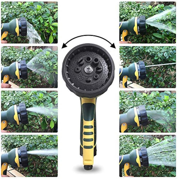 NGreen Expandable Garden Hose Pipe - Strength Durable Fabric and 12-Layer Latex Inner Tube, Lightweight Easy Storage Kink Free Water Hose, Leakproof Solid Brass Fittings with Nozzle