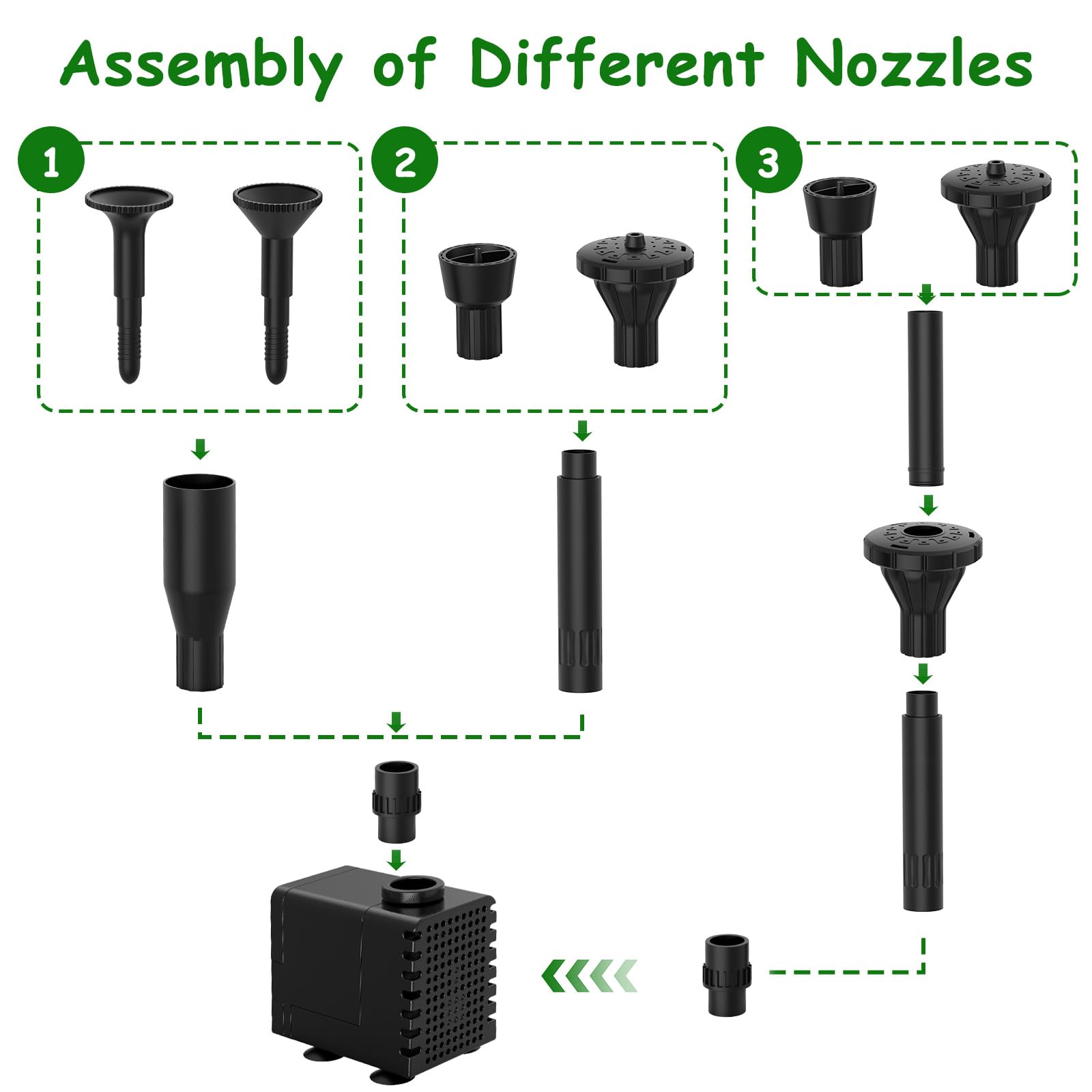 AMZtime 20W Solar Water Fountain, Upgraded solar powered water fountain for DIY Water Feature, Solar Fountain Pump with 6 Nozzles for Bird Bath, Pond,