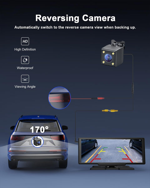 Avylet 8.1" Wireless Car Stereo for Apple Carplay & Android Auto, Portable Carplay Screen for Car, Reversing Backup Camera, OTA Upgrade, GPS Navigation/Voice Control/Mirror Link/Bluetooth/AUX/FM