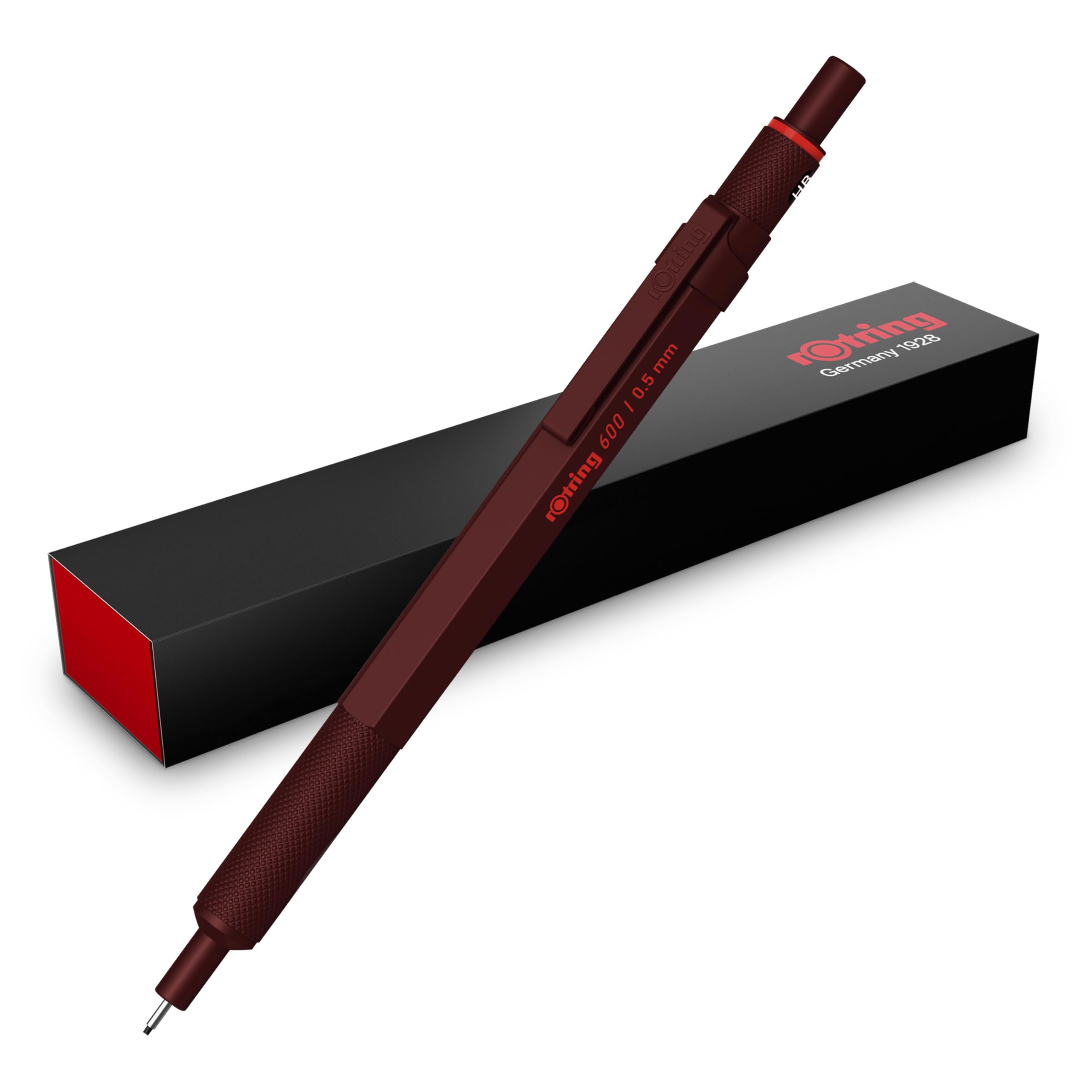 rOtring 600 3-in-1 Multicolour Pen and Mechanical Pencil | Black & Red Ballpoint Pen Tips | 1 Mechanical Pencil Tip (0.5mm) | Silver Barrel
