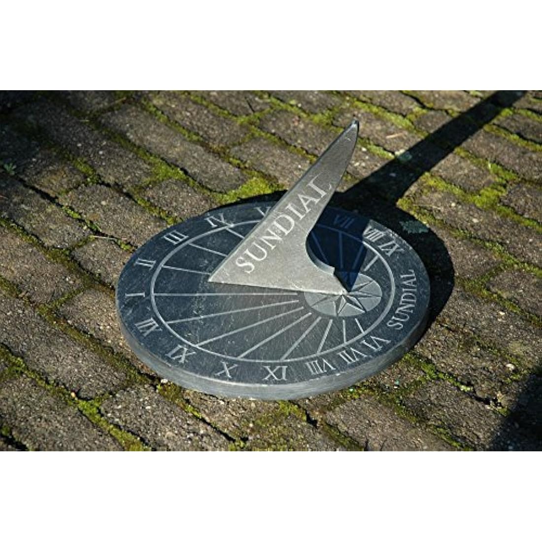 Esschert LS002 Large Round Slate Garden Sundial,Blue,9.75" dia.